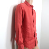 Bluemint Luca Long Sleeve Button Down Shirt Red Linen Size Medium