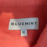 Bluemint Luca Long Sleeve Button Down Shirt Red Linen Size Medium