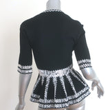 Alexander McQueen Snakeskin Print Jacquard Peplum Top Black Size Small