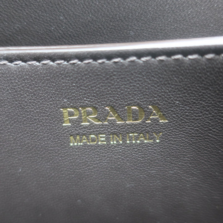Prada Medium Buckle Belted Top Handle Bag Brown Suede Crossbody NEW