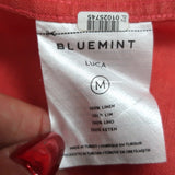 Bluemint Luca Long Sleeve Button Down Shirt Red Linen Size Medium