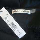 Alice + Olivia Riska Chain Strap Jumpsuit Black Satin Size 10 NEW