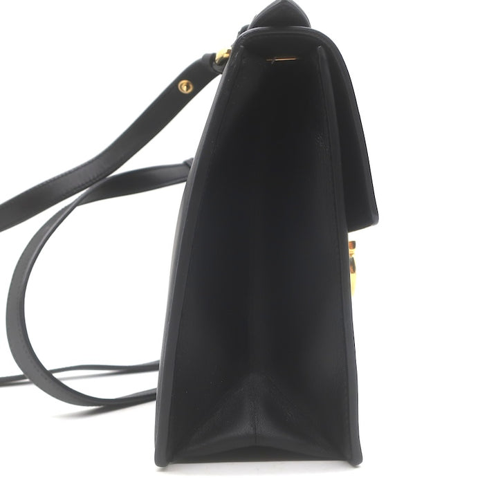 Salvatore Ferragamo Marisol Gancio Lock Mini Flap Bag Black Leather Crossbody
