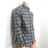 Vince Willow Plaid Button Down Shirt Gray Cotton Size Medium