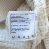 Chanel Textured Knit Tunic Sweater with Removable Belt Cream Wool Size 42