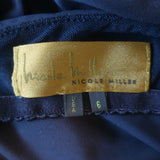 Nicole Miller Blades Open-Back Halter Gown Navy Draped Stretch Jersey Size 6