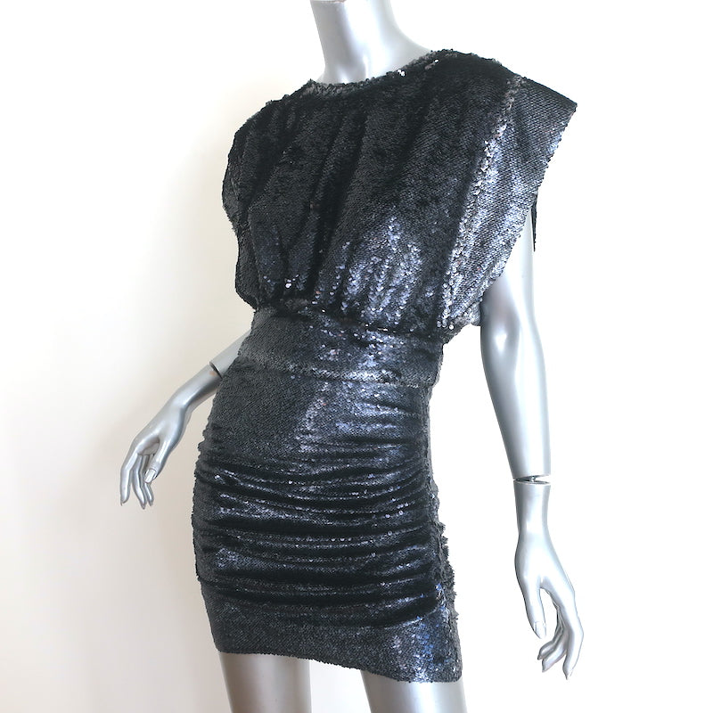 IRO Miracle Sequin Mini Dress Anthracite Size 38