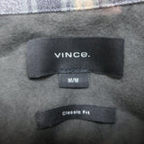 Vince Willow Plaid Button Down Shirt Gray Cotton Size Medium