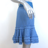 Alexis Fringed Ruffle Skirt Blue Size Extra Large