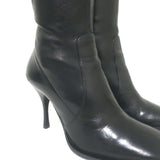 Ermanno Scervino Pierced Thigh High Boots Black Leather Size 38
