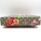 Gucci GG Supreme Blooms Floral Large Clutch Brown/Multicolor Monogram Canvas NEW
