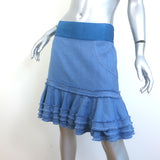 Alexis Fringed Ruffle Skirt Blue Size Extra Large