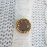 Alessandra Rich Crystal-Button Oversized Cable Knit Cardigan Cream Size 40