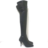 Ermanno Scervino Pierced Thigh High Boots Black Leather Size 38