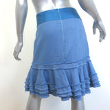 Alexis Fringed Ruffle Skirt Blue Size Extra Large