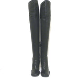 Ermanno Scervino Pierced Thigh High Boots Black Leather Size 38