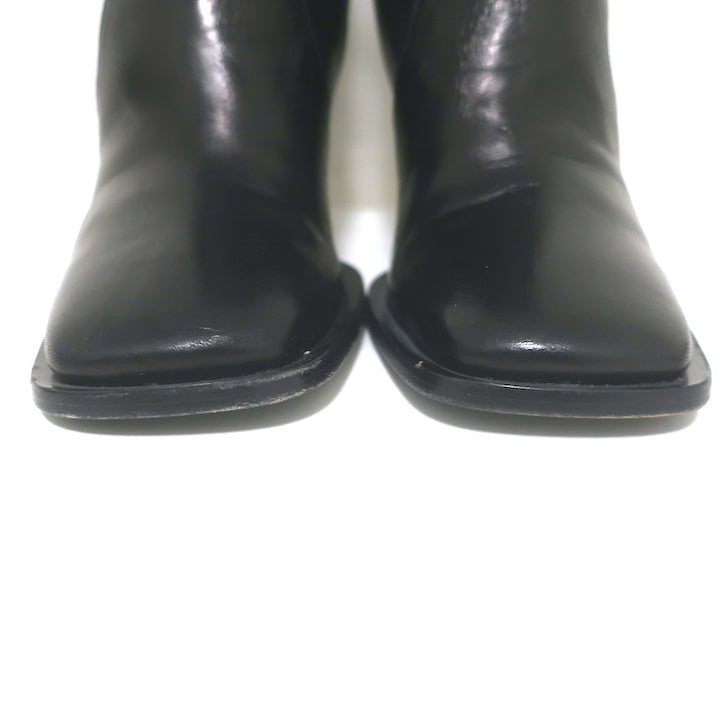 Ermanno Scervino Pierced Thigh High Boots Black Leather Size 38