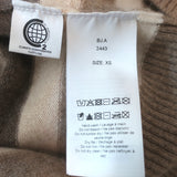 GANNI Crystal Button Cashmere Cardigan Beige/Cream Striped Size Extra Small