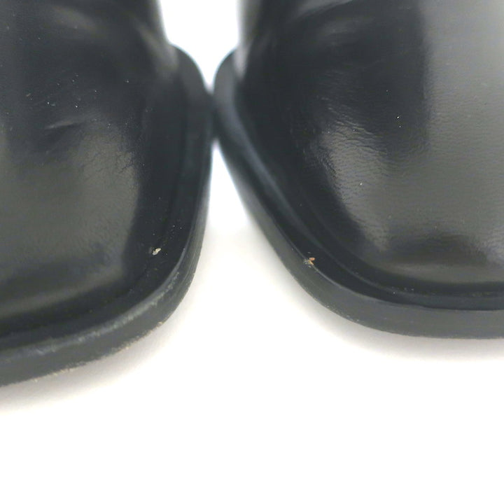 Ermanno Scervino Pierced Thigh High Boots Black Leather Size 38