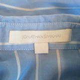 Jonathan Simkhai Broderie Anglaise-Embellished Wrap Top Blue Striped Size Large