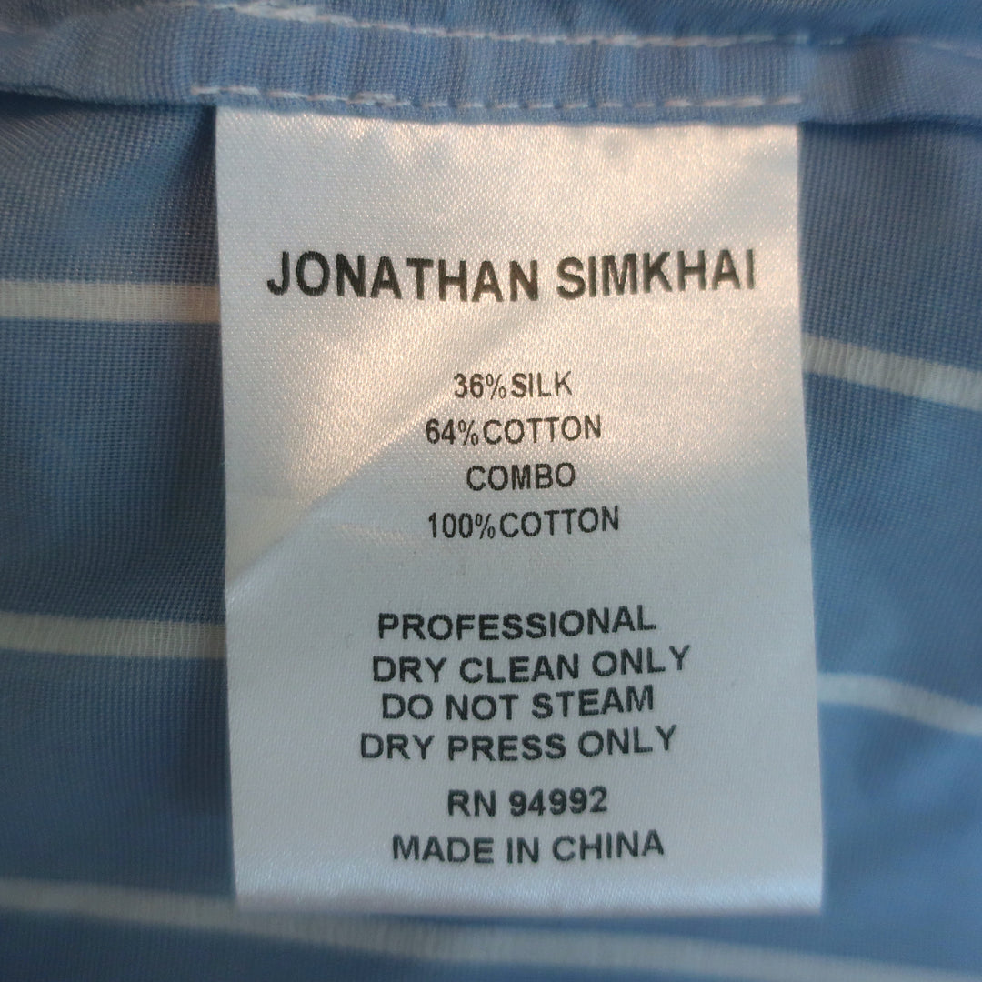 Jonathan Simkhai Broderie Anglaise-Embellished Wrap Top Blue Striped Size Large