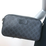Gucci Small GG Supreme Crossbody Camera Bag Black Monogram Canvas & Leather