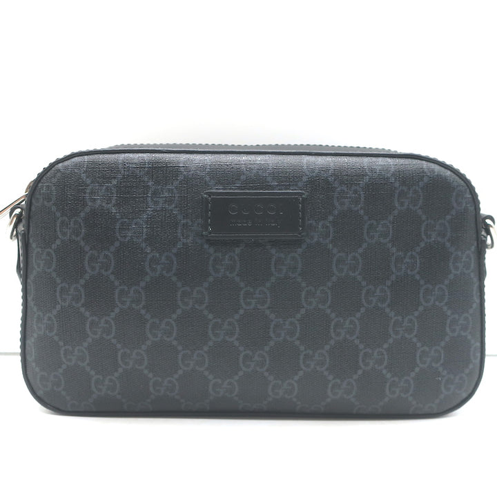 Gucci Small GG Supreme Crossbody Camera Bag Black Monogram Canvas &amp; Leather