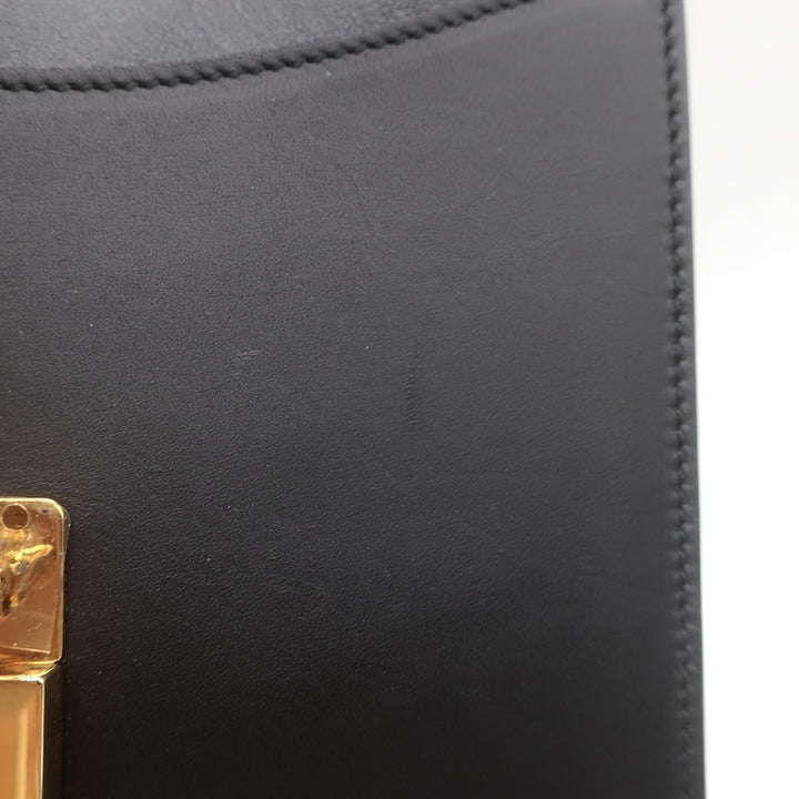 Salvatore Ferragamo Marisol Gancio Lock Mini Flap Bag Black Leather Crossbody