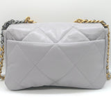 Chanel 19 20P Large Flap Bag Grey Quilted Leather Crossbody NEW