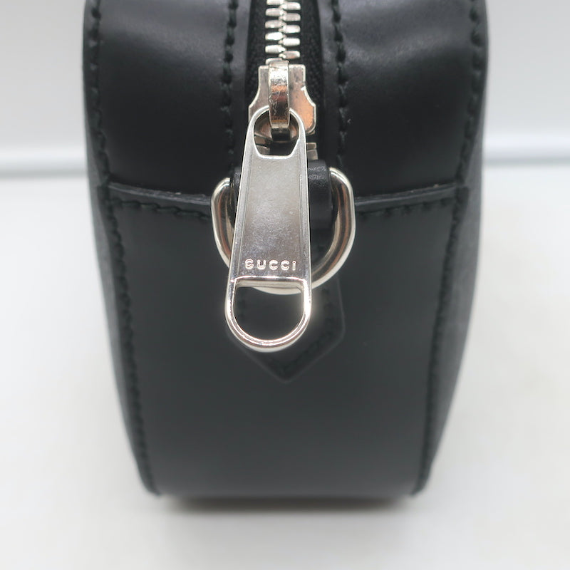Gucci Small GG Supreme Crossbody Camera Bag Black Monogram Canvas &amp; Leather