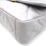 Chanel 19 20P Large Flap Bag Grey Quilted Leather Crossbody NEW