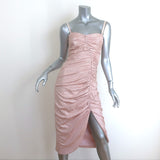 Jonathan Simkhai Metallic Ruched Bustier Midi Dress Pink Size 2