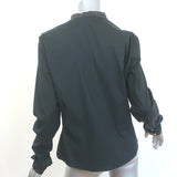 Gucci Shirt Leather-Trimmed Stretch Cotton Size 46 Long Sleeve Top