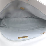 Chanel 19 20P Large Flap Bag Grey Quilted Leather Crossbody NEW