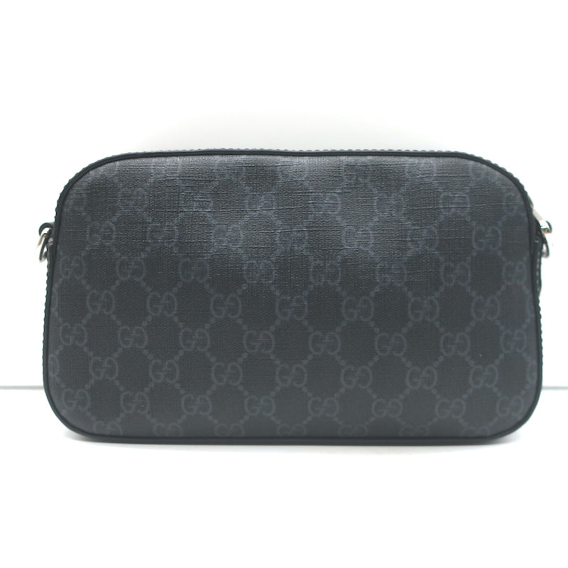 Gucci Small GG Supreme Crossbody Camera Bag Black Monogram Canvas &amp; Leather