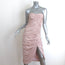 Jonathan Simkhai Metallic Ruched Bustier Midi Dress Pink Size 2