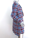 Marc Jacobs Sequined Collar Shirtdress Blue Plaid Size 4 Long Sleeve Mini Dress