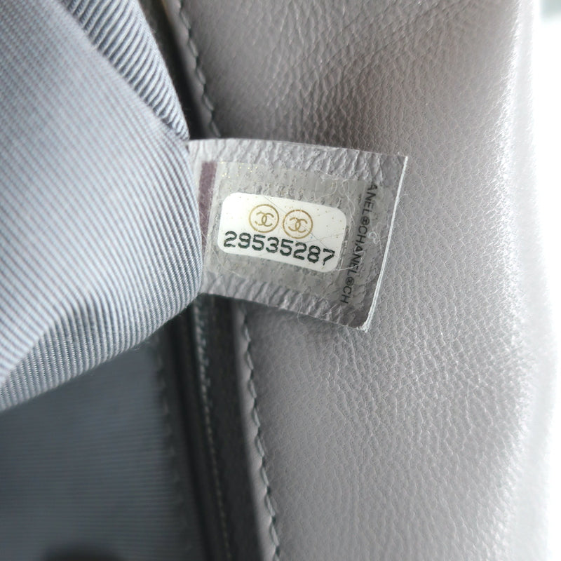 Chanel 19 20P Large Flap Bag Grey Quilted Leather Crossbody NEW