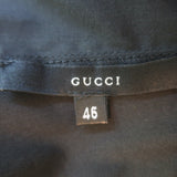 Gucci Shirt Leather-Trimmed Stretch Cotton Size 46 Long Sleeve Top