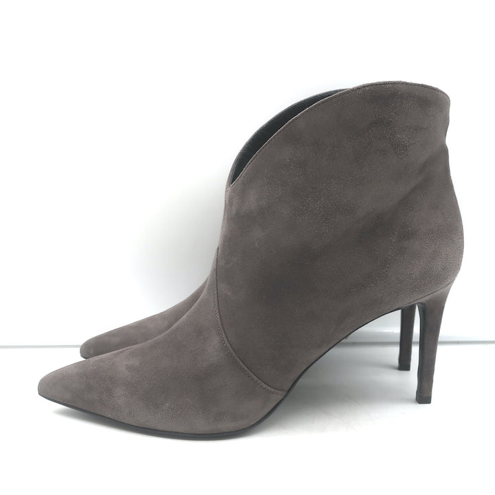 Saint Laurent Paris Pointed Toe Booties Dark Anthracite Suede Size 41