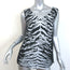 Saint Laurent Zebra Print Tank Top Black Size Large Sleeveless V-Neck Blouse