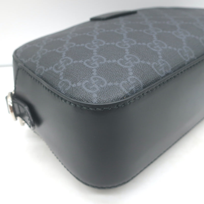 Gucci Small GG Supreme Crossbody Camera Bag Black Monogram Canvas &amp; Leather