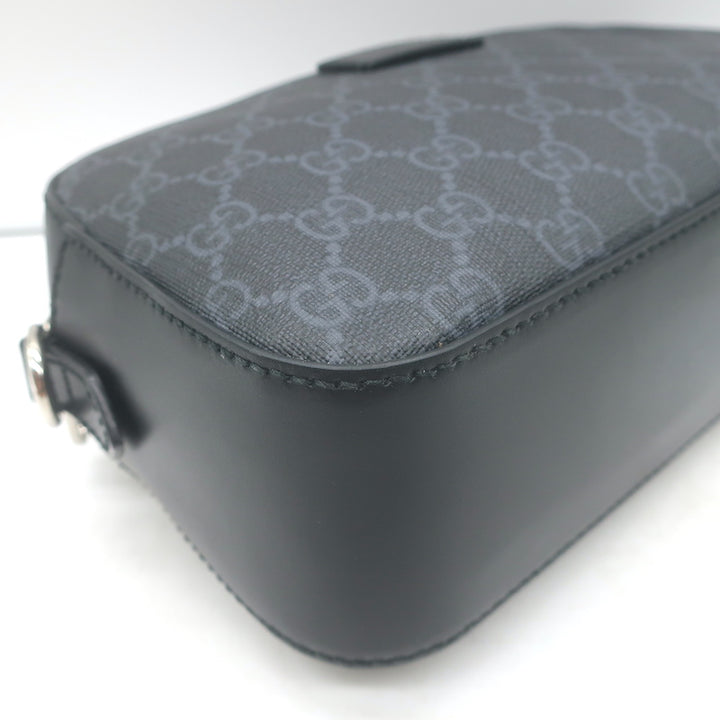 Gucci Small GG Supreme Crossbody Camera Bag Black Monogram Canvas &amp; Leather