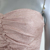 Jonathan Simkhai Metallic Ruched Bustier Midi Dress Pink Size 2