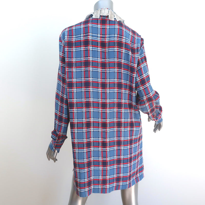Marc Jacobs Sequined Collar Shirtdress Blue Plaid Size 4 Long Sleeve M Celebrity Owned Marc Jacobs Sequined Collar Shirtdress Blue Plaid Size 4 Long Sleeve M Celebrity Owned
