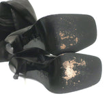 Ermanno Scervino Pierced Thigh High Boots Black Leather Size 38