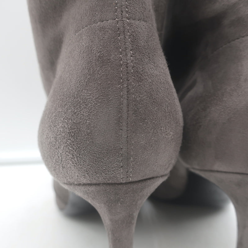 Saint Laurent Paris Pointed Toe Booties Dark Anthracite Suede Size 41