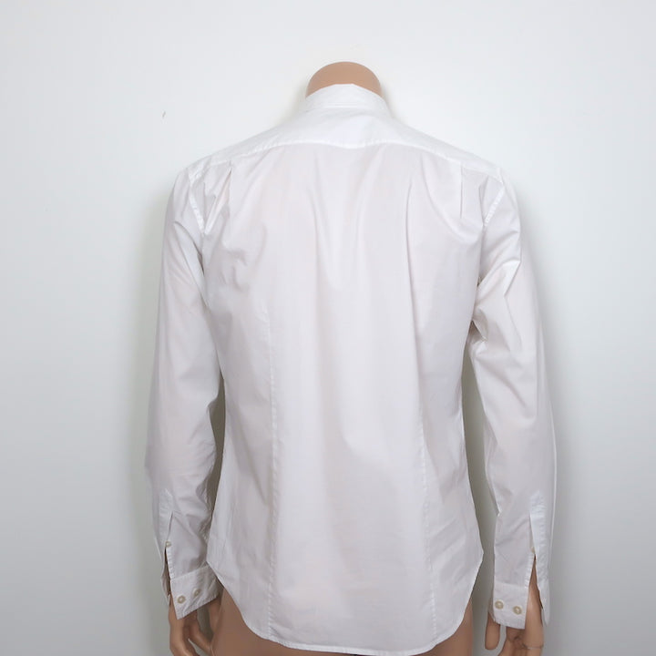 Theory Long Sleeve Button Down Shirt White Cotton Size Large