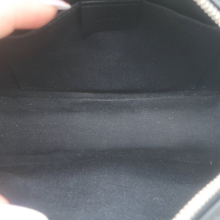 Gucci Small GG Supreme Crossbody Camera Bag Black Monogram Canvas &amp; Leather