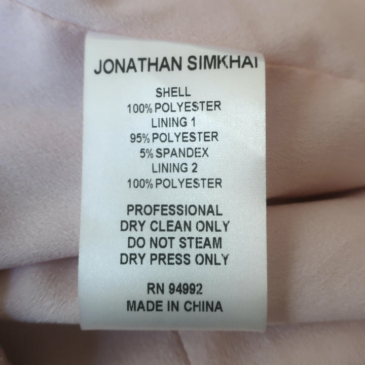 Jonathan Simkhai Metallic Ruched Bustier Midi Dress Pink Size 2